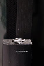 Round Lab Diamond Solitaire Ring - Pavé Setting