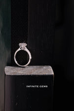 Round Lab Diamond Solitaire Ring - Pavé Setting