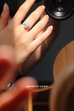 Pear Shape Ring - Tapered Baguette 3 Stone Setting
