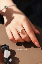 Marquise Cut Lab Diamond Ring - Hand-Engraved Vintage Setting
