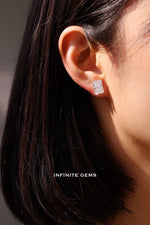 Radiant Shape Lab Grown Diamond Stud Earrings - 4-Prong Setting