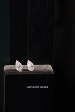 Pear Shape Lab Grown Diamond Stud Earrings - 3-Prong Setting