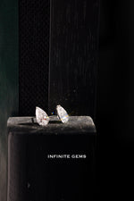 Pear Shape Lab Grown Diamond Stud Earrings - 3-Prong Setting