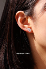 Pear Shape Lab Grown Diamond Stud Earrings - 3-Prong Setting
