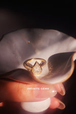 Step Cut Pear Lab Grown Diamond Ring - Double Bezel Setting
