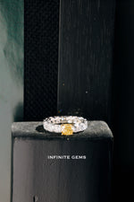 Fancy Colour Cushion Lab Diamond Full Eternity Ring - Infinite Gems Limited