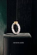 Fancy Colour Cushion Lab Diamond Full Eternity Ring - Infinite Gems Limited