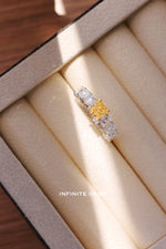 Fancy Colour Cushion Lab Diamond Full Eternity Ring - Infinite Gems Limited