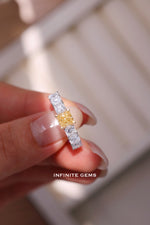 Fancy Colour Cushion Lab Diamond Full Eternity Ring - Infinite Gems Limited
