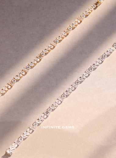 Slant Fancy Shape Lab Diamond Tennis Bracelet - Infinite Gems Limited