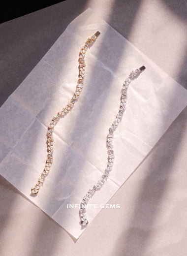 Slant Fancy Shape Lab Diamond Tennis Bracelet - Infinite Gems Limited