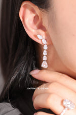 Pear Lab Diamond Graduated Earrings - Drop Setting