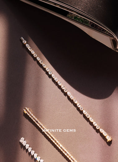 Fancy Shape Lab Diamond Tennis Bracelet - Infinite Gems Limited