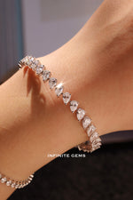Pear Shape Lab Diamond Tennis Bracelet