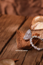 Marquise Shape Ring - Fancy Half Pavé Setting - Infinite Gems Limited