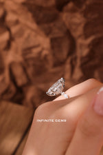 Marquise Shape Ring - Fancy Half Pavé Setting - Infinite Gems Limited