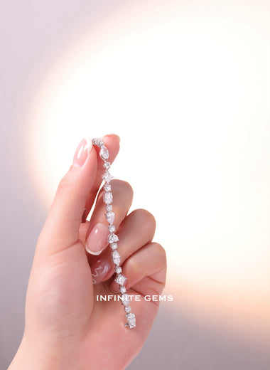 Fancy Shape Lab Grown Diamond Tennis Bracelet
