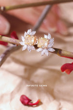 Fancy Yellow Halo Cluster Earrings Setting - Infinite Gems Limited