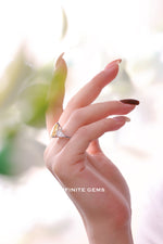 Fancy Yellow Pear Shape Ring - Three Stone Classic Setting - Infinite Gems Limited