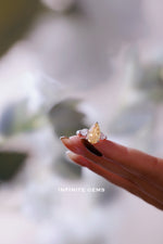 Fancy Yellow Pear Shape Ring - Three Stone Classic Setting - Infinite Gems Limited