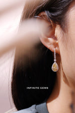 Fancy Yellow Halo Drop Earrings Setting - Infinite Gems Limited