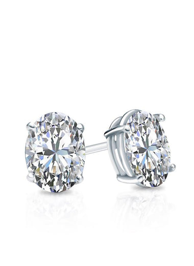 Oval Lab Diamond Stud Earrings - Infinite Gems Limited