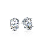 Oval Lab Diamond Stud Earrings - Infinite Gems Limited