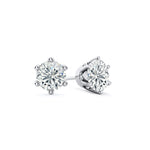 Round Lab Diamond Stud Earrings - 6 Prongs - Infinite Gems Limited