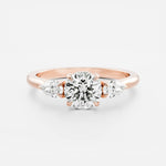 Round Lab Diamond Trilogy Ring - Pear Diamond - Infinite Gems Limited