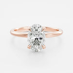 Oval Lab Diamond Solitaire Ring - High Setting - Infinite Gems Limited
