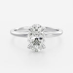Oval Lab Diamond Solitaire Ring - High Setting - Infinite Gems Limited