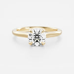 Round Lab Diamond Solitaire Ring - Cathedral Setting - Infinite Gems Limited
