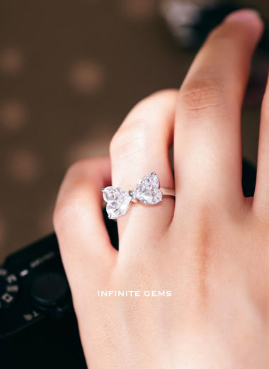 Ladies Bowtie Heart Shape Ring - Infinite Gems Limited