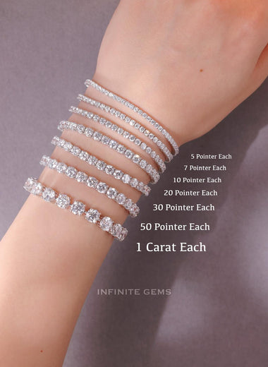 0.2ct each Round Diamond Classic Tennis Bracelet - Infinite Gems Limited