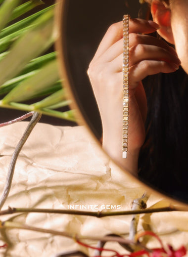 Emerald Cut Lab Grown Diamond Bezel Tennis Bracelet - Infinite Gems Limited