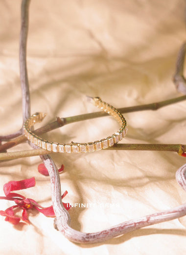 Emerald Cut Lab Grown Diamond Bezel Tennis Bracelet - Infinite Gems Limited