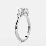 Round Lab Diamond Trilogy Ring - Pear Diamond - Infinite Gems Limited