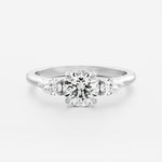 Round Lab Diamond Trilogy Ring - Pear Diamond - Infinite Gems Limited