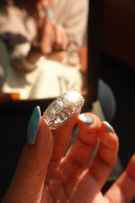 Emerald Shape Eternity Ring - Full Eternity Basket Setting - Infinite Gems Limited
