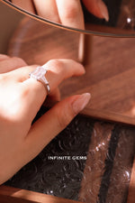 Emerald Shape Ring - Tapered Baguette 3 Stone Setting - Infinite Gems Limited