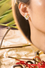Fancy Yellow Halo Cluster Earrings Setting - Infinite Gems Limited