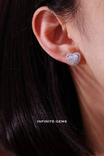 Heart Shape Detachable Halo Earrings - Infinite Gems Limited