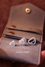 Heart Shape Detachable Halo Earrings - Infinite Gems Limited