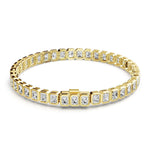 Emerald Cut Lab Grown Diamond Bezel Tennis Bracelet - Infinite Gems Limited