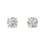 Round Shape Stud Earrings - 4 Prongs Martini Setting - Infinite Gems Limited