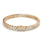 Emerald Cut Lab Grown Diamond Bezel Tennis Bracelet - Infinite Gems Limited
