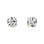 Round Shape Stud Earrings - 4 Prongs Martini Setting - Infinite Gems Limited