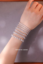 Lab Grown Diamond Round Shape Classic Four Prongs Tennis Bracelet - Infinite Gems Limited