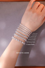 Lab Grown Diamond Round Shape Classic Four Prongs Tennis Bracelet - Infinite Gems Limited