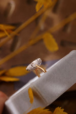 Marquise Lab Diamond Solitaire Ring - Low Setting with Hidden Halo - Infinite Gems Limited